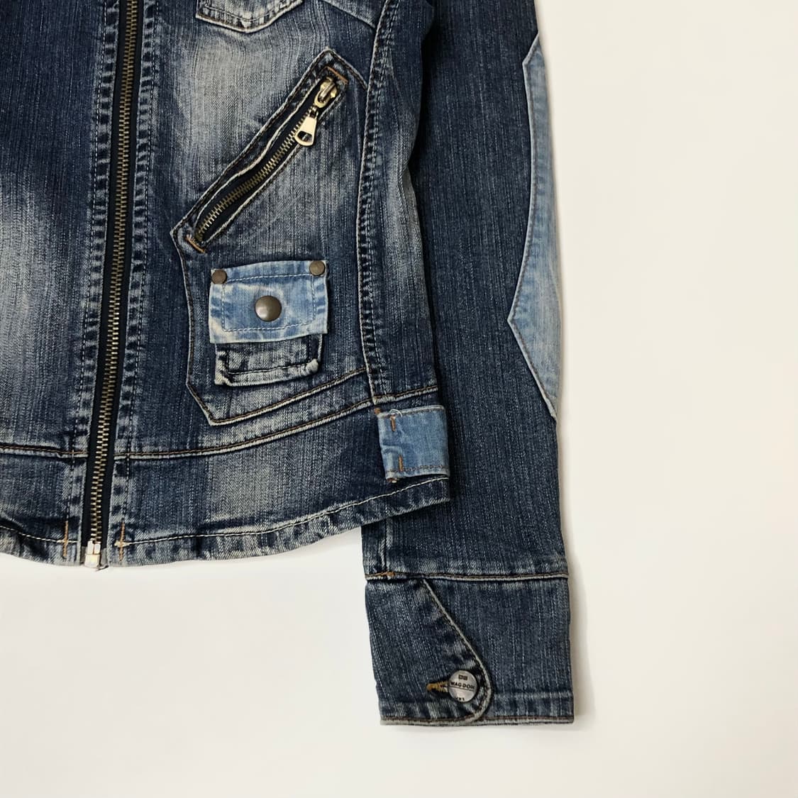 Wagoon 멀티포켓 워싱 데님 바이커 자켓   상품이미지6