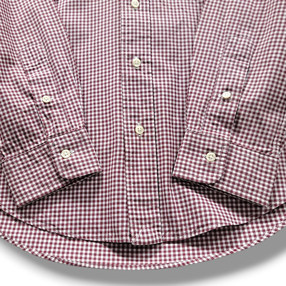 [M] 폴로 브라운&화이트 깅엄 커스텀핏 긴팔셔츠 상품이미지7