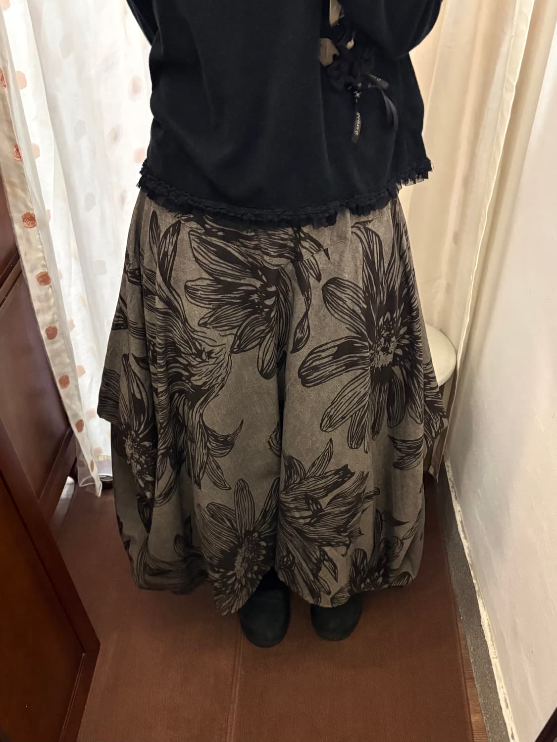 jpn vintage floral long skirt 상품이미지3