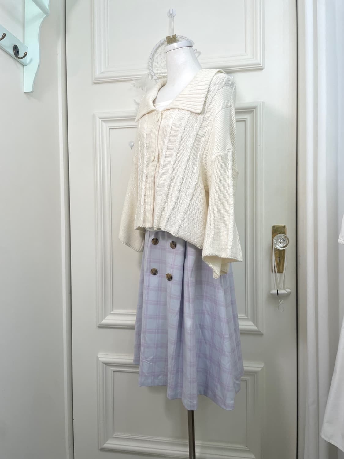 ivory twist loose collar cardigan 상품이미지3