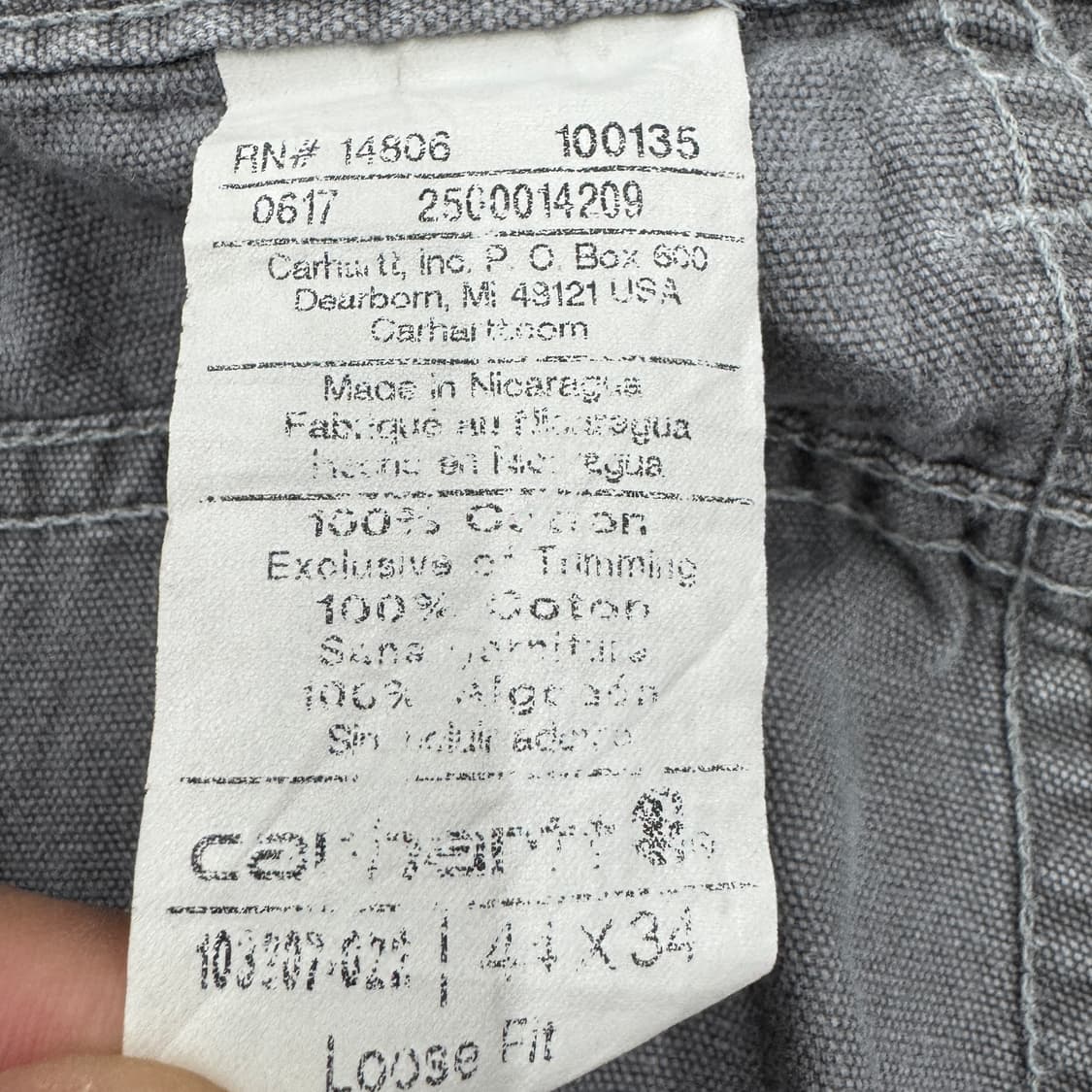 칼하트 OG 가죽패치 카펜터 와이드 워크팬츠 상품이미지9