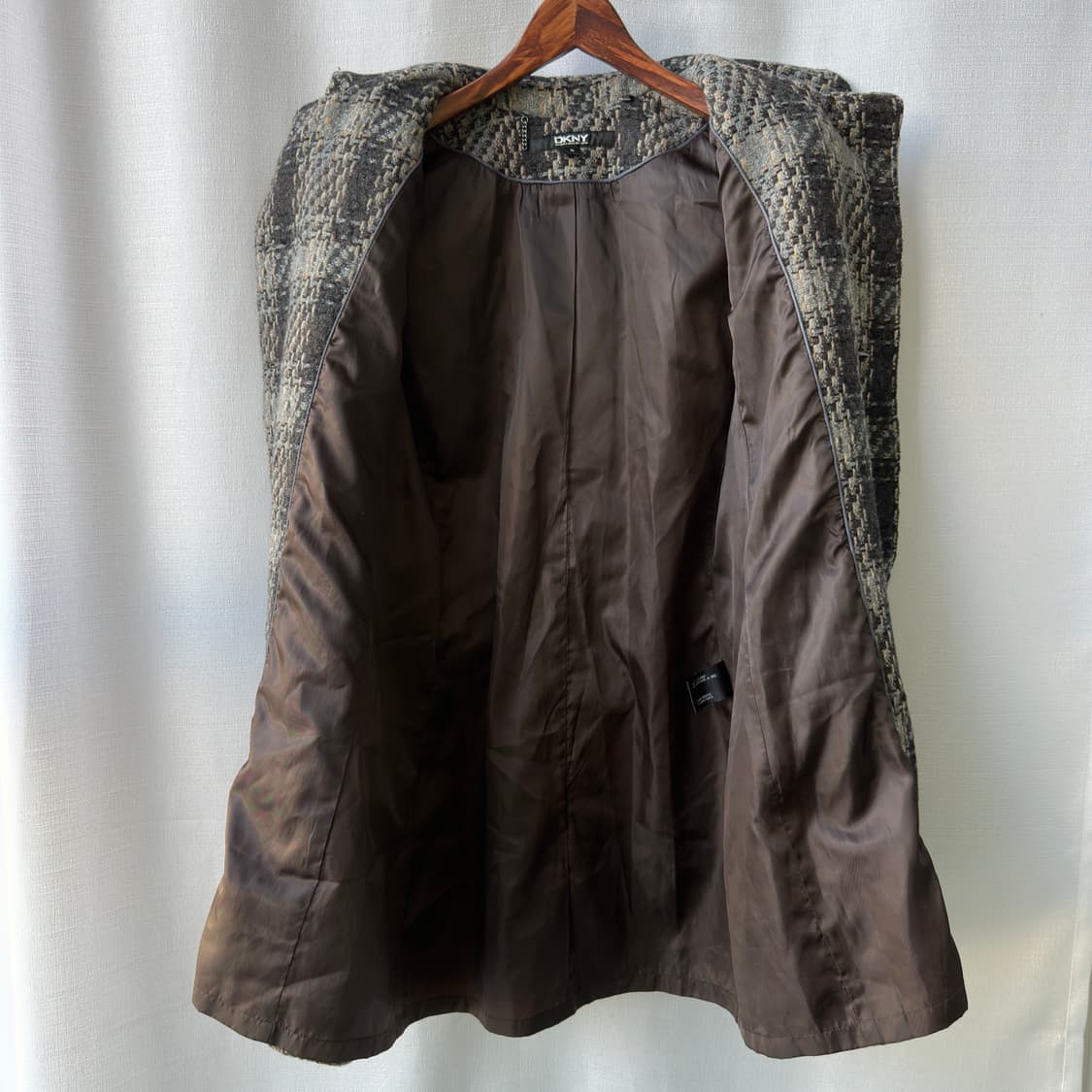 DKNY 더블 브레스티드 체크 트위드 코트 2사이즈 상품이미지6