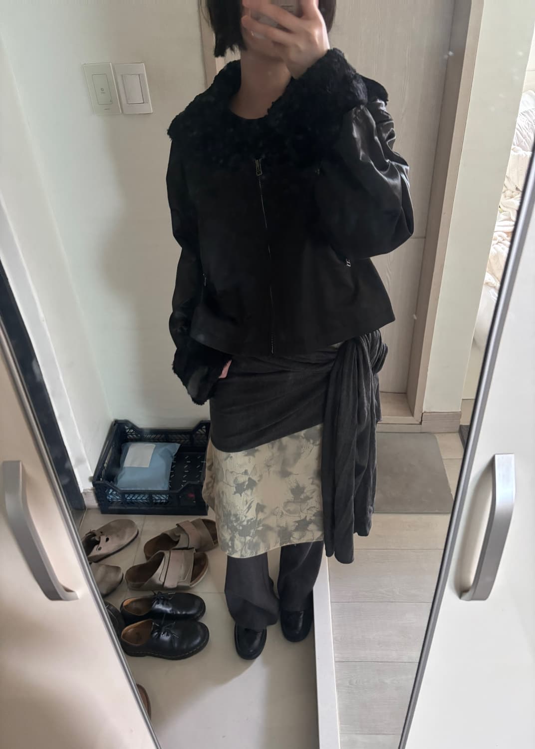 빈티지 퍼 트리밍 자켓 상품이미지1