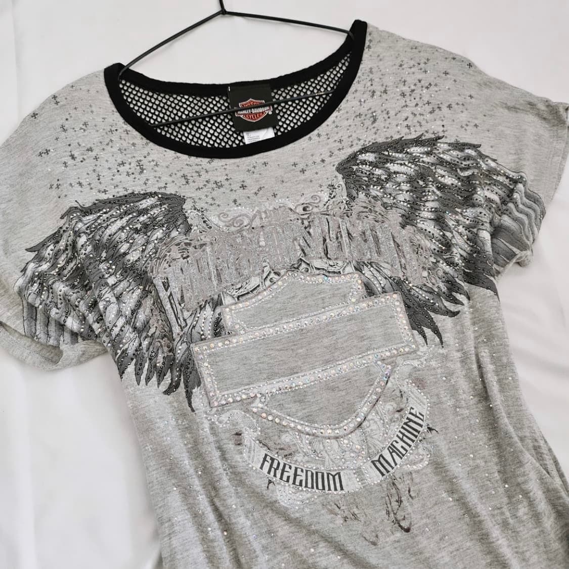 Harley davidson printing shirring halfsl 상품이미지2