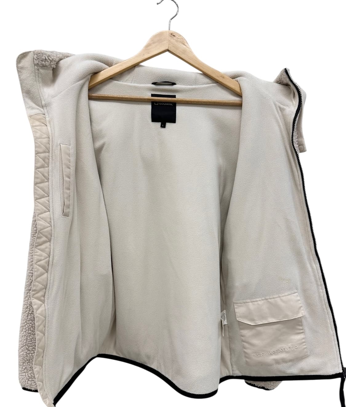 내셔널지오그래픽 뽀글이 플리스 후리스 후드집업 아이보리 (L) 상품이미지8