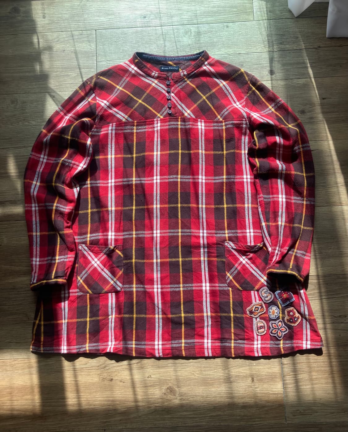 드럭 스토어즈 drug store's 하구미룩 모리걸 체크 패치 원피스  상품이미지1