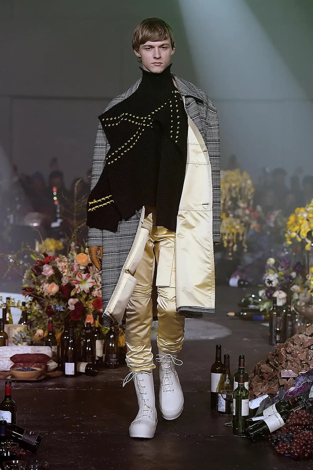 라프시몬스 18fw 카반 울 체크코트 46 상품이미지1