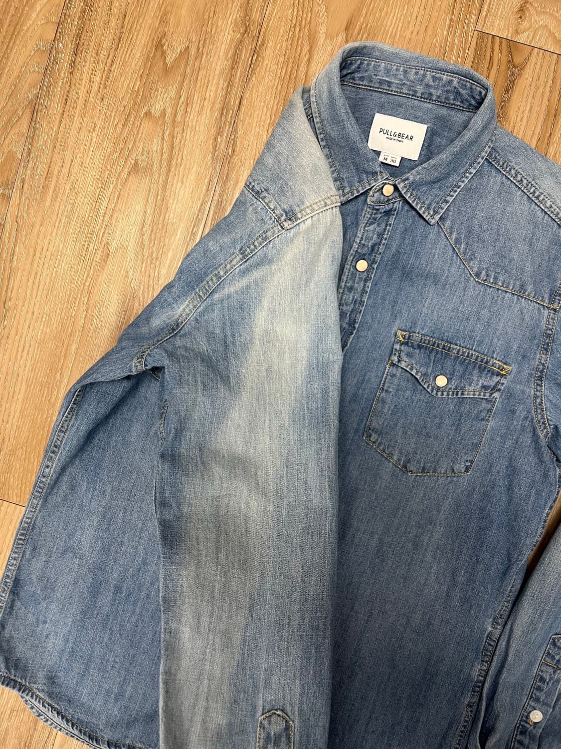 풀앤베어 워싱 데님 셔츠 M 상품이미지2