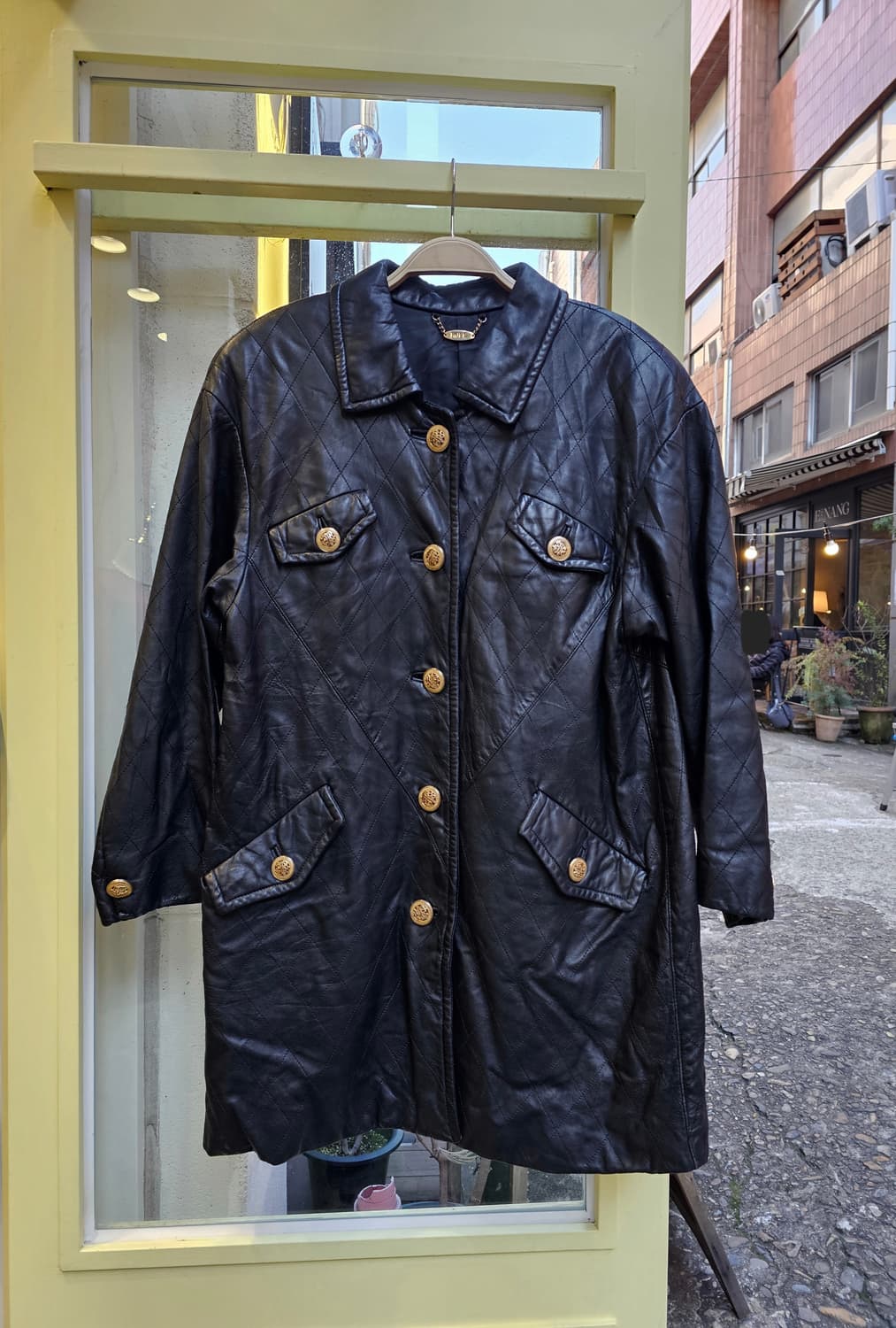 Rope 샤st 금장 아가일 램스킨 자켓 상품이미지3