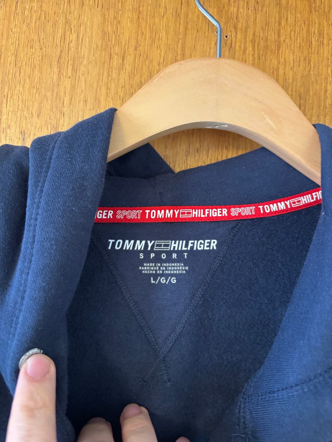 타미힐피거 네이비 풀집업 후드 L 상품이미지3