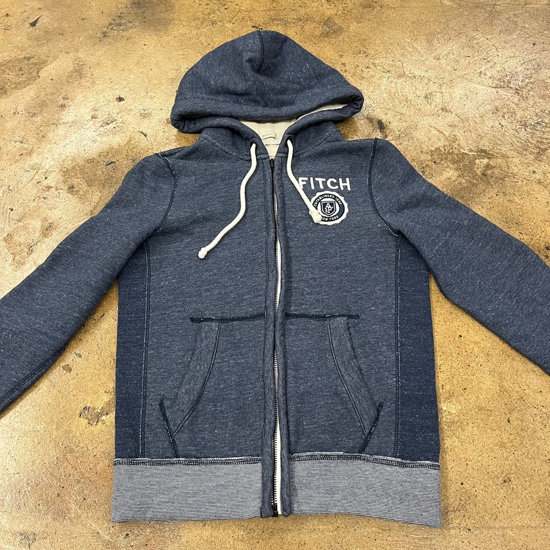 아베크롬비 데님st 네이비 그레이 후드집업 상품이미지3