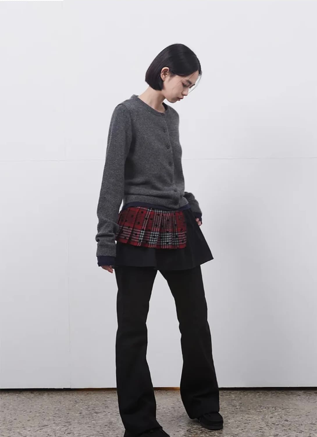 오헤시오 투웨이 미니스커트 레드블랙 상품이미지4