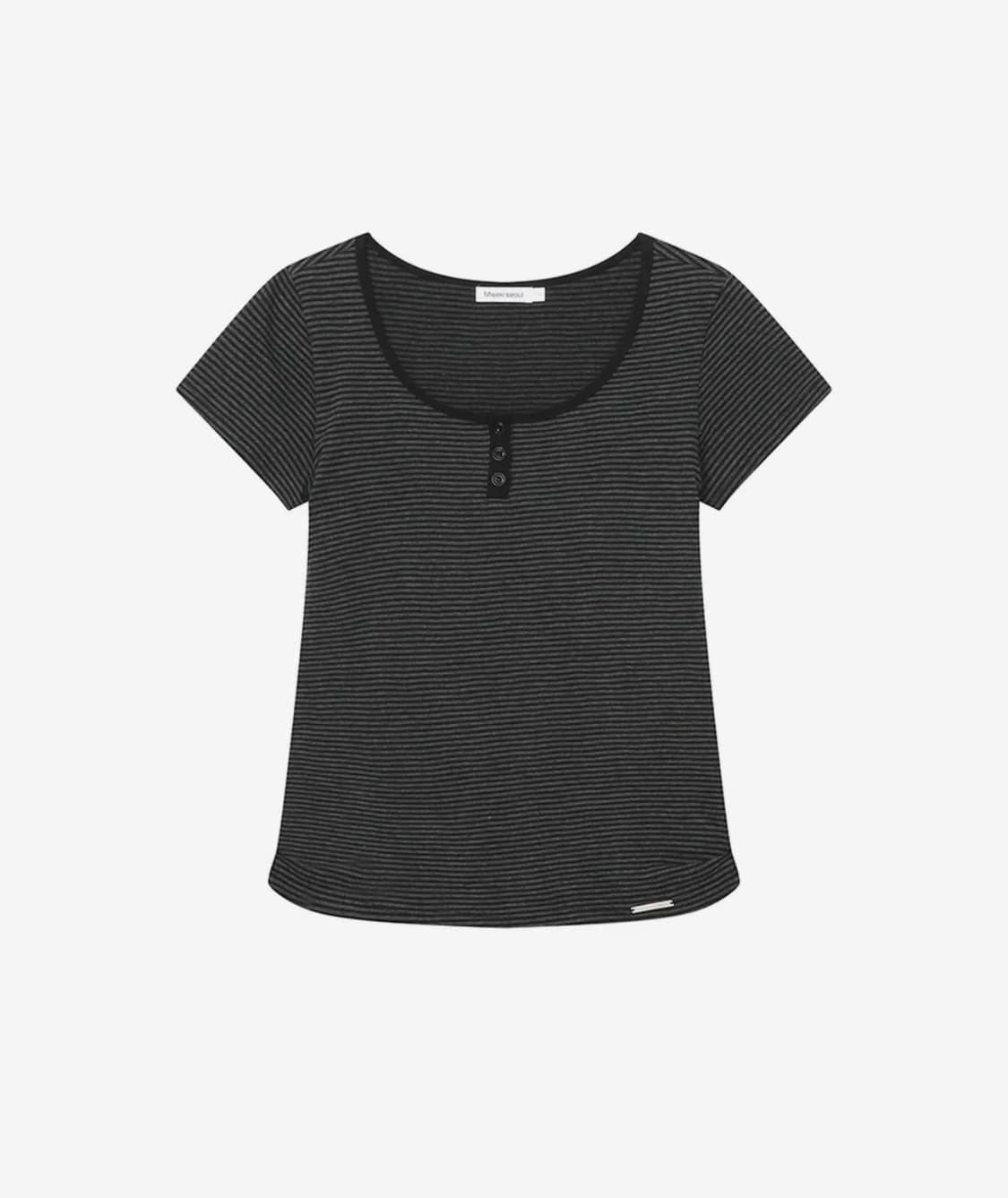 미세키서울 Striped henley neck short sleeves  상품이미지2
