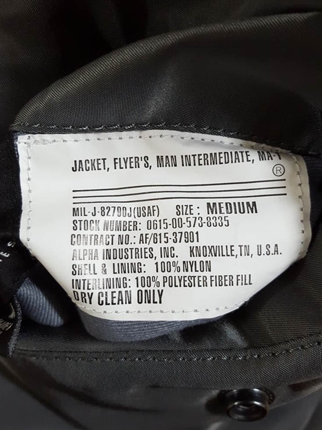 알파인더스트리 남성 MA-1 플라이트 자켓 건메탈 M 상품이미지10