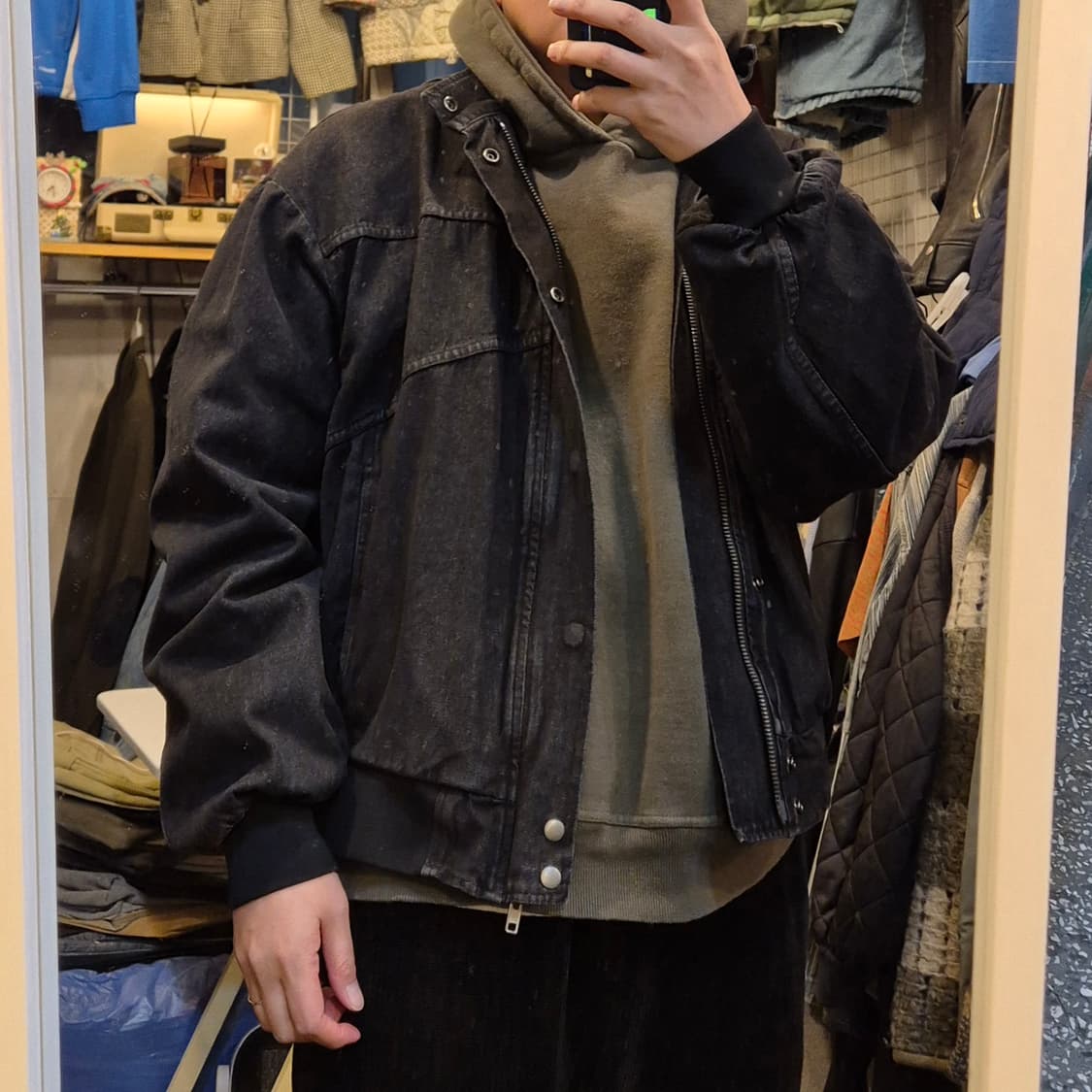 FREE(착샷잇음) 흑청 오버핏 블루종 데님자켓  상품이미지3