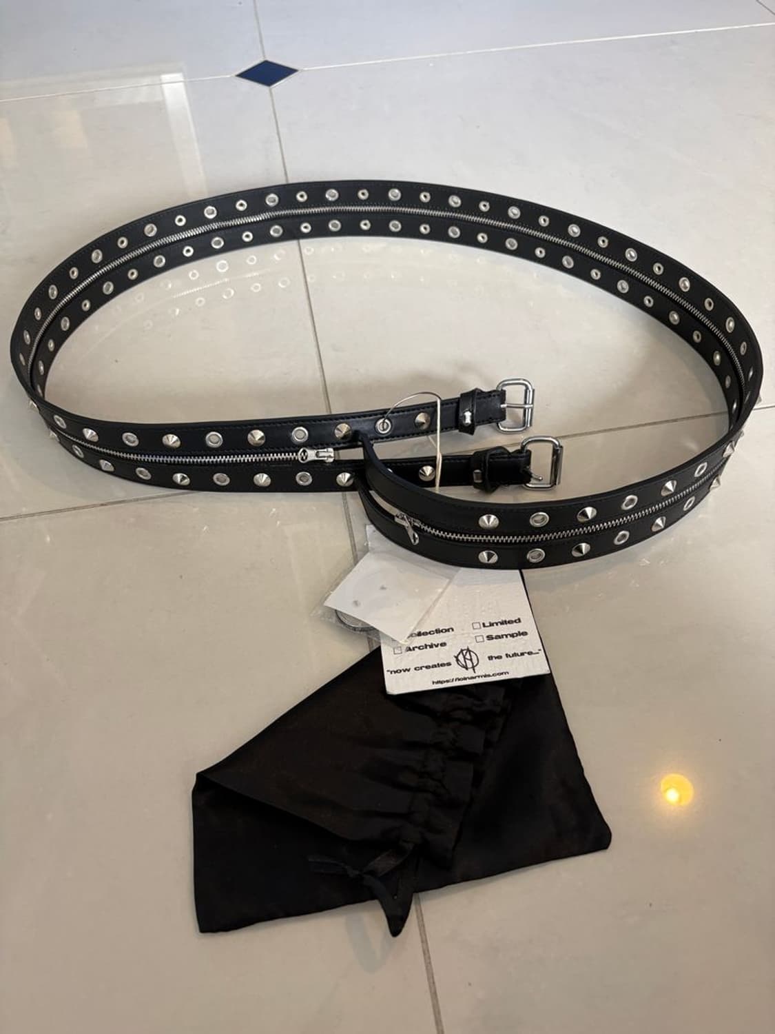 ZIPPER DOUBLE CALF LEATHER BELT 상품이미지2