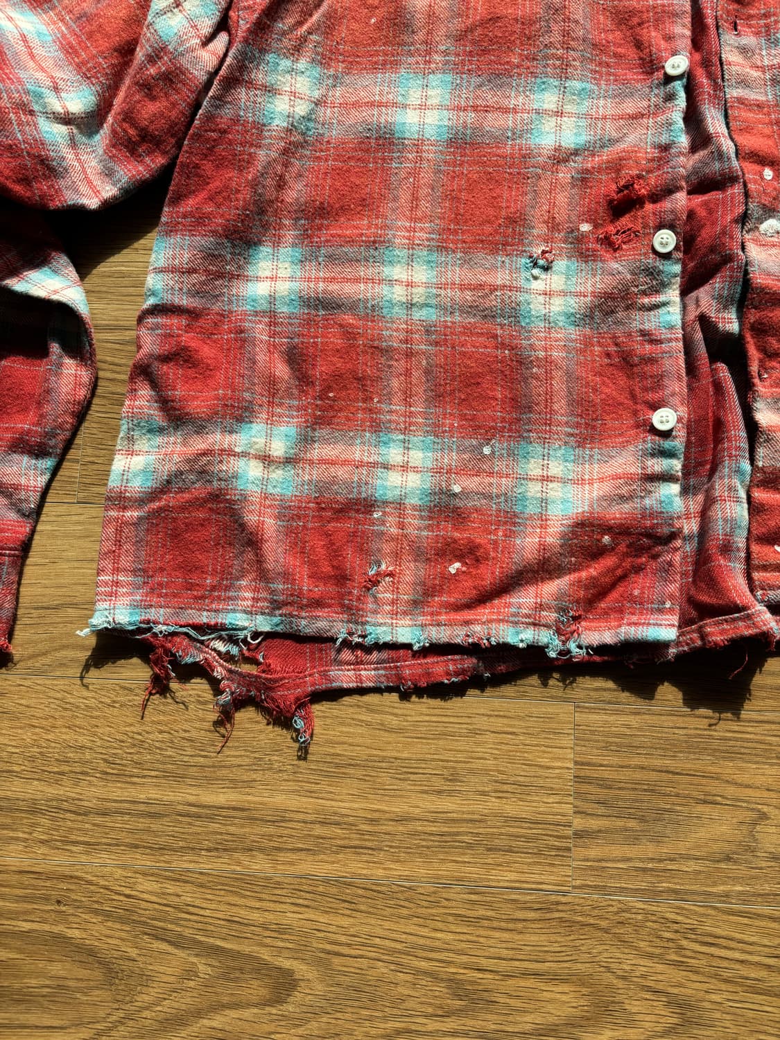 빈티지 데미지 체크셔츠 상품이미지3