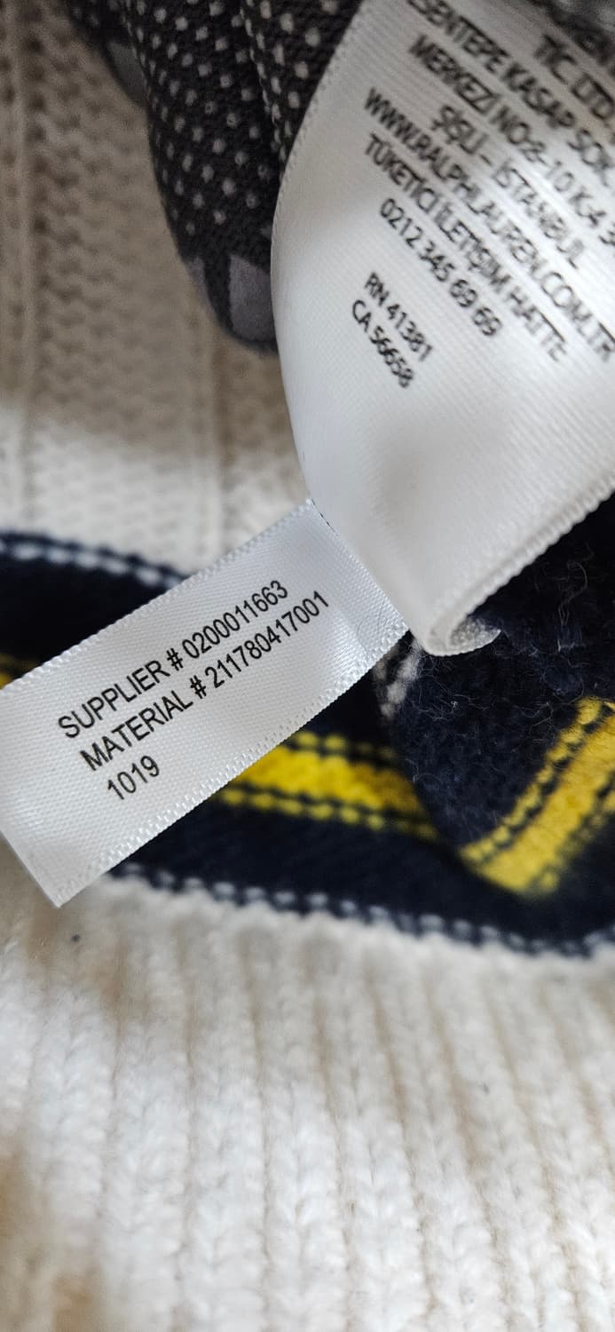 (정품)폴로 랄프로렌  브이넥 크리켓 니트 (캐시미어함유)아이보리 XS 상품이미지6