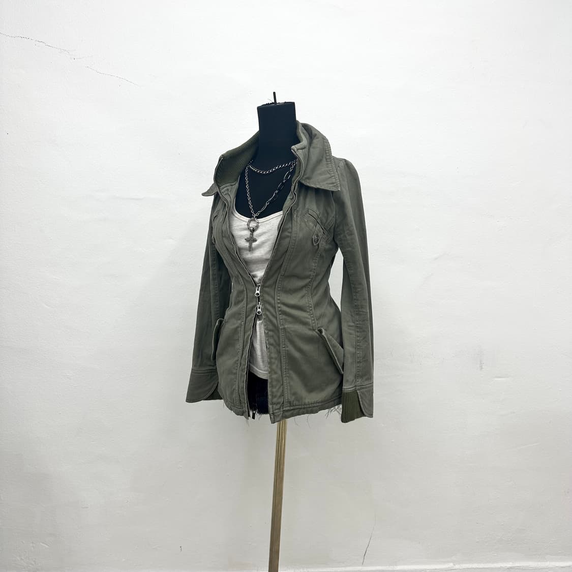 Masion gilfy layered khaki jacket 상품이미지2