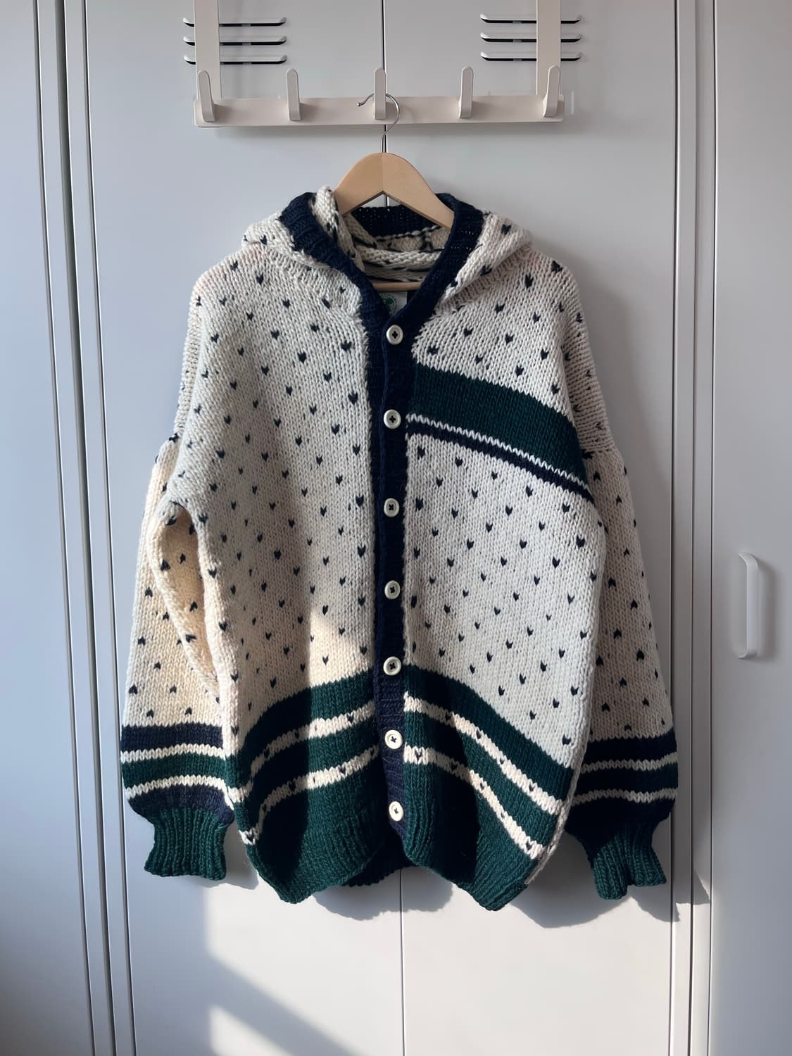 Nigel cabourn 하트 코위찬 헤비 울니트 후드집업 상품이미지5