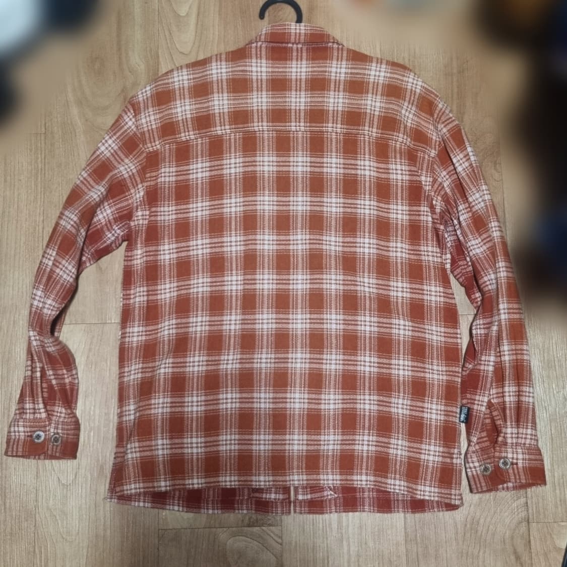 빈티지 레드 체크 집업 셔츠 M 상품이미지2
