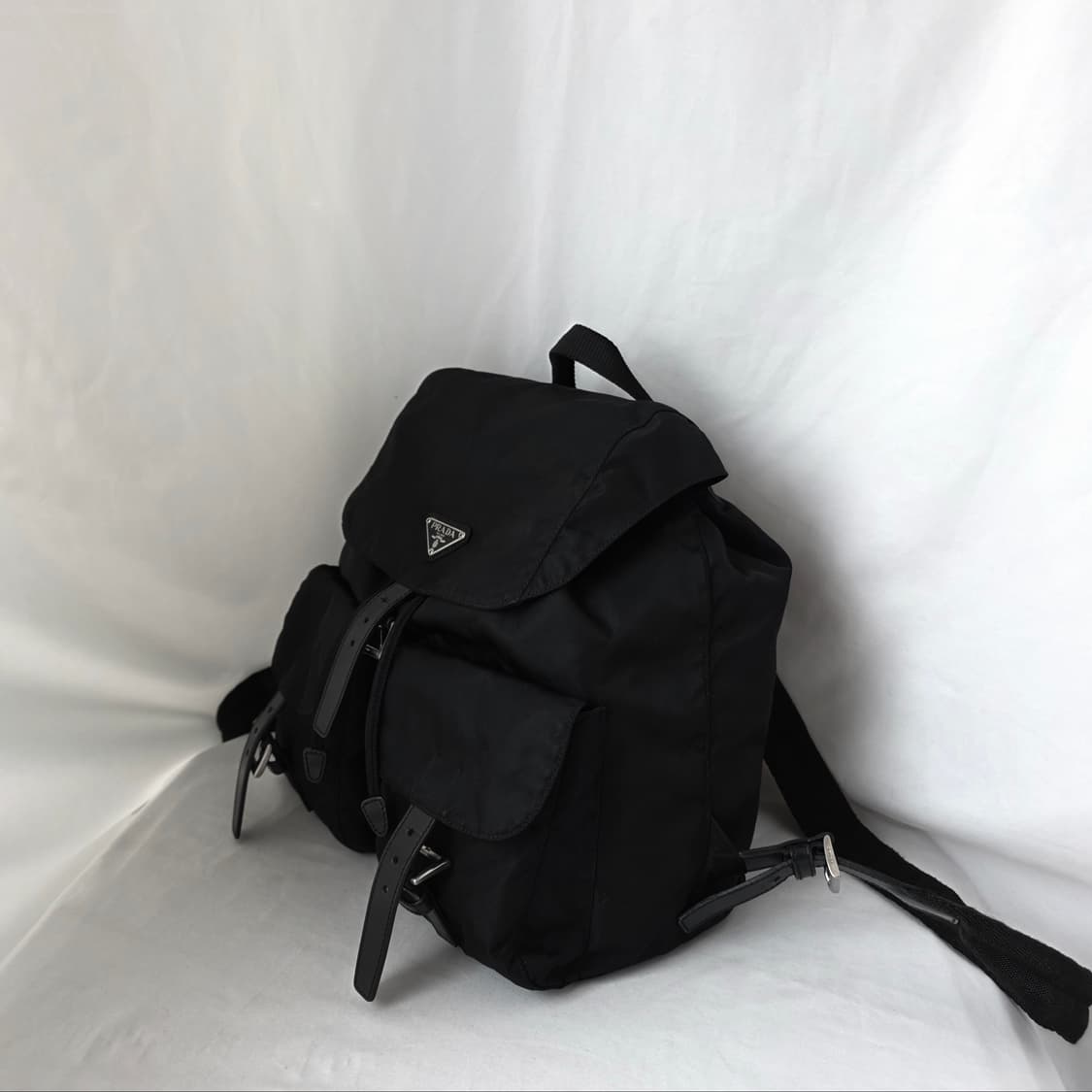 [정품 PRADA] 프라다 투포켓 나일론 빈티지백팩 라지 상품이미지4