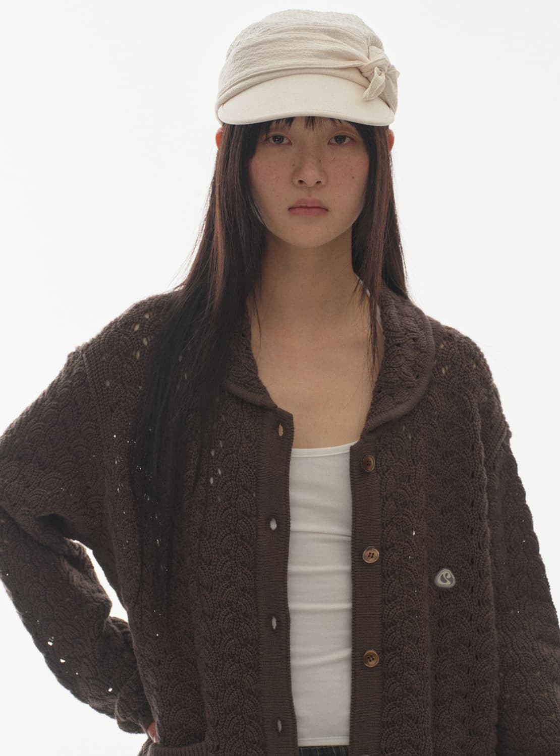 코이세이오 RIBBON TIE CAP IVORY 상품이미지3
