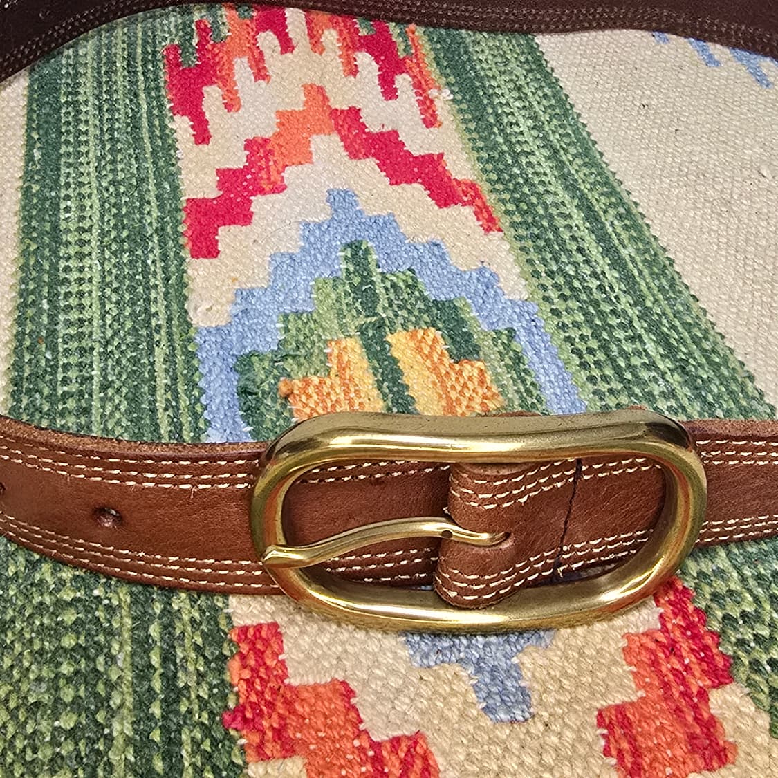 Japan vintage 리얼 황동 버클 카우레더 벨트 32 상품이미지4