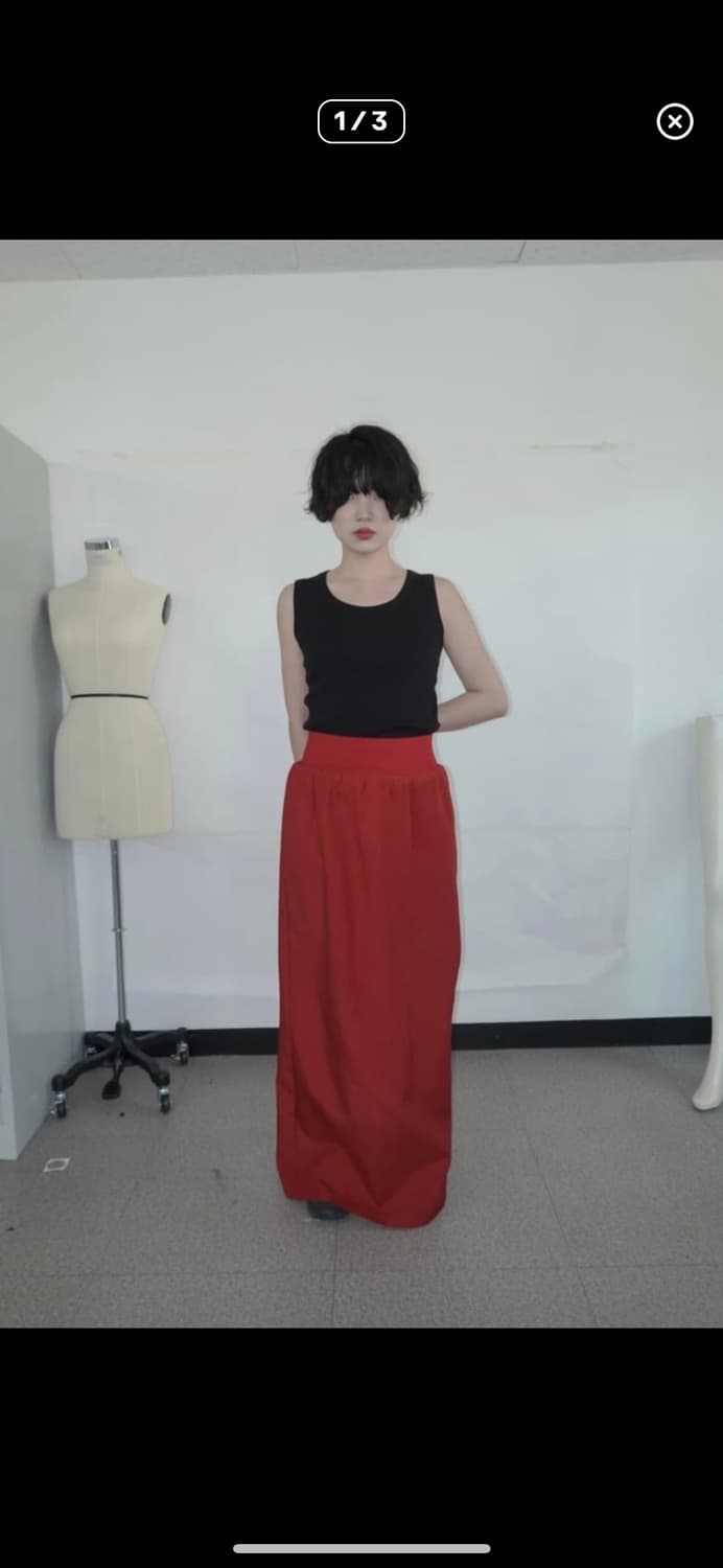 Eonts silk cushion skirt size 2 red 상품이미지3