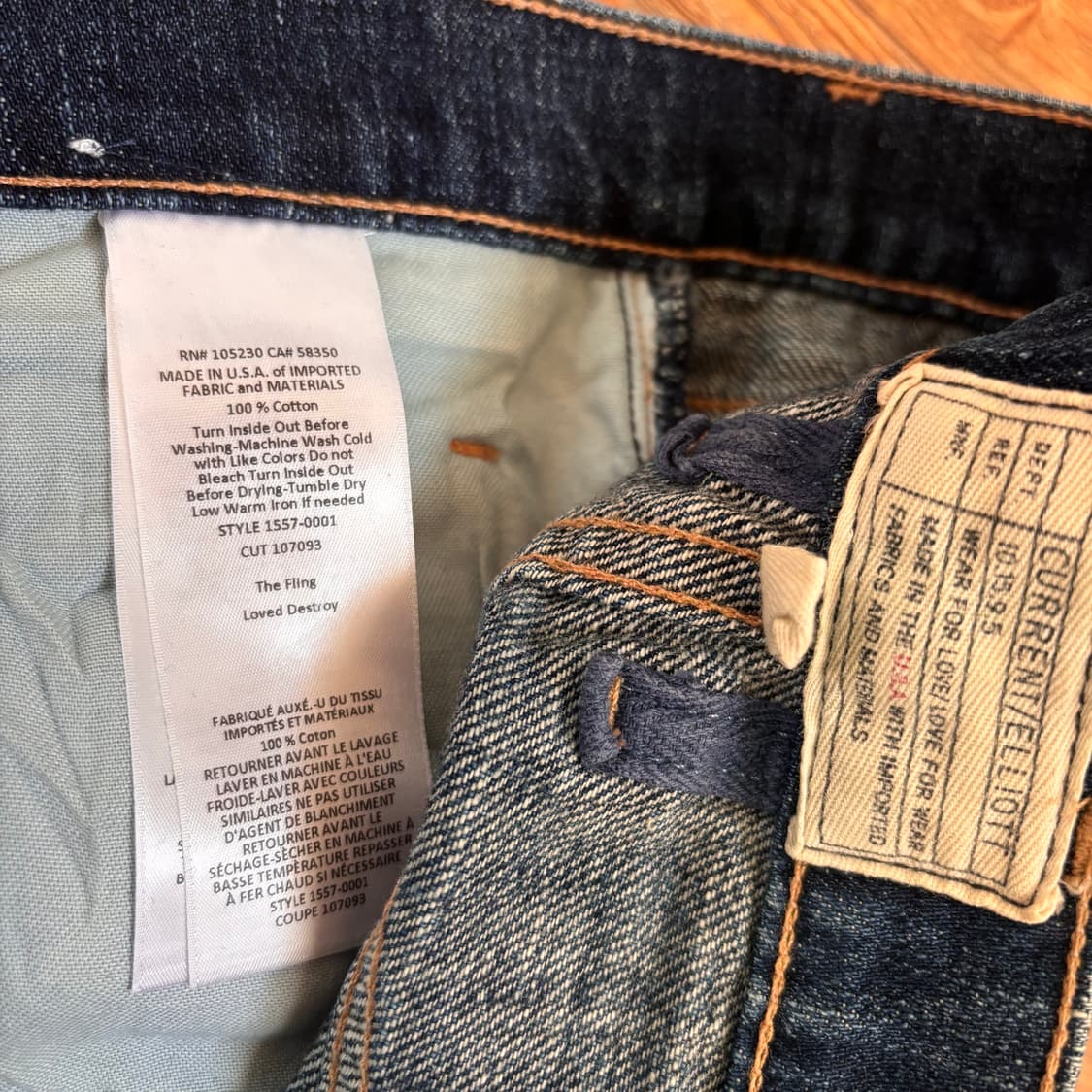 커렌엘리엇 정품 미국 수입 데님 26 청바지 슬림 테이퍼드 상품이미지9