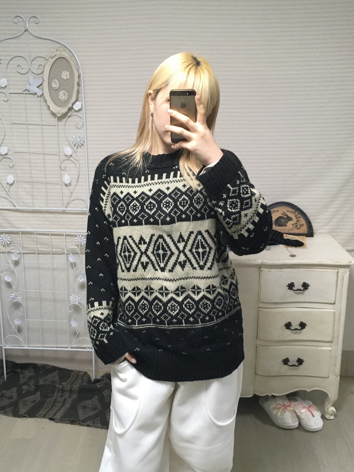 jpn vintage 사만사 모스투 노르딕 니트 상품이미지3