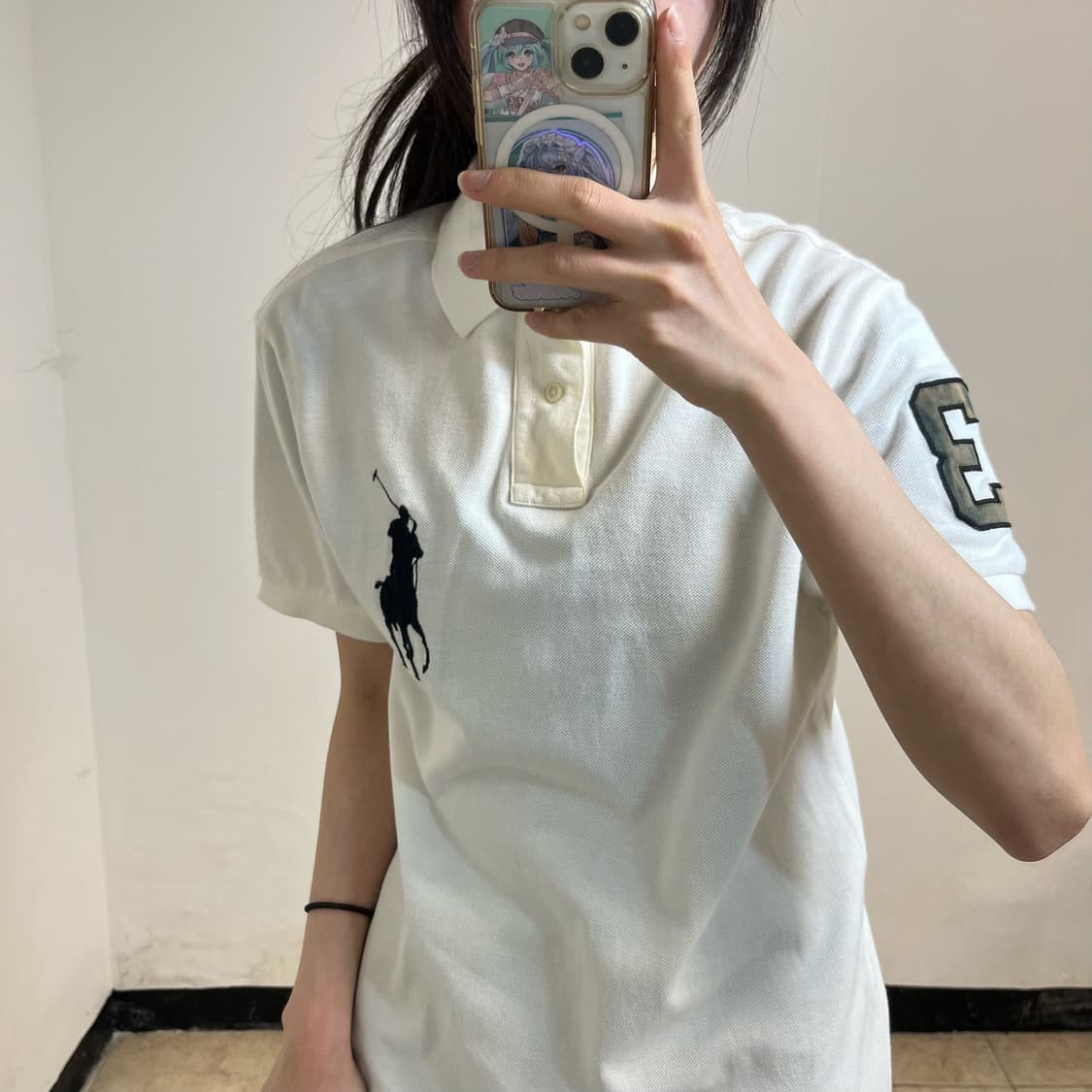 Polo white big pony collar t-shirt 상품이미지3