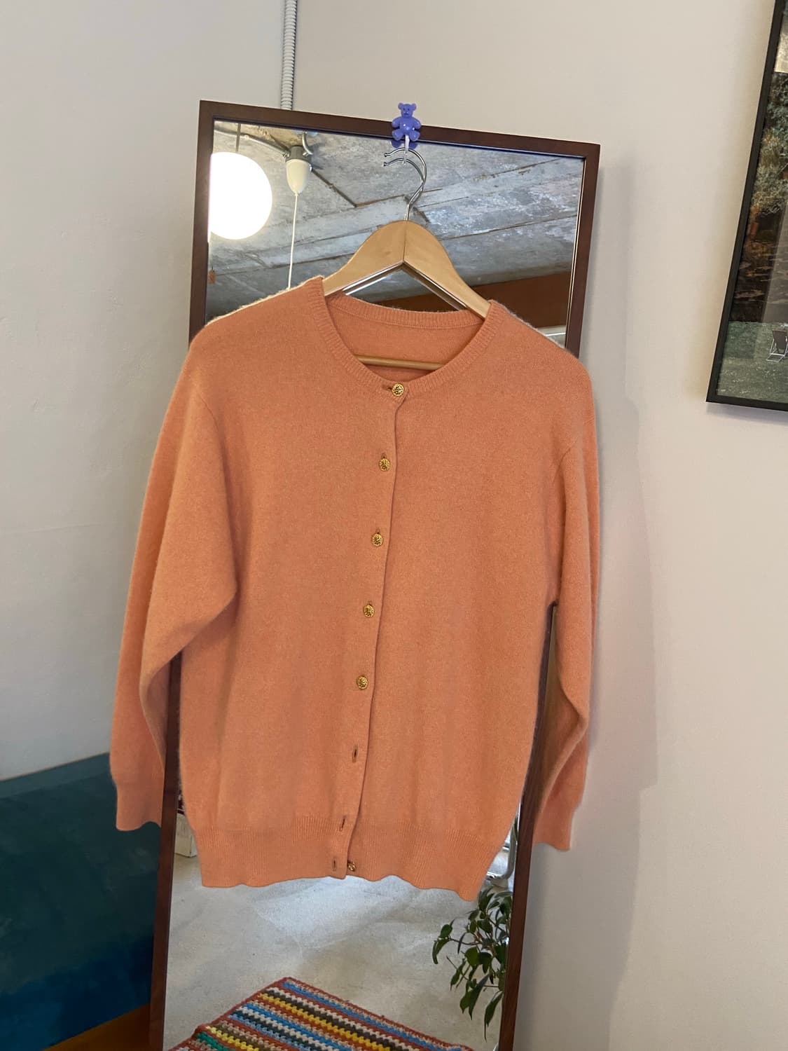 피치색 캐시미어 가디건 상품이미지2