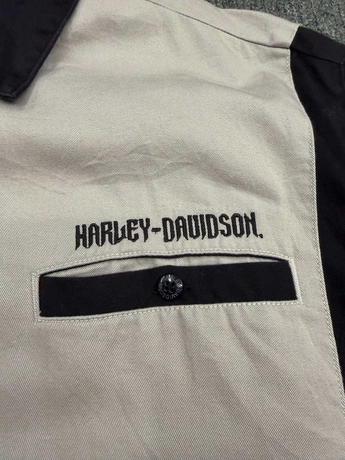 XL) 할리데이비슨 빈티지 후면 스컬 자수 반팔셔츠 상품이미지4