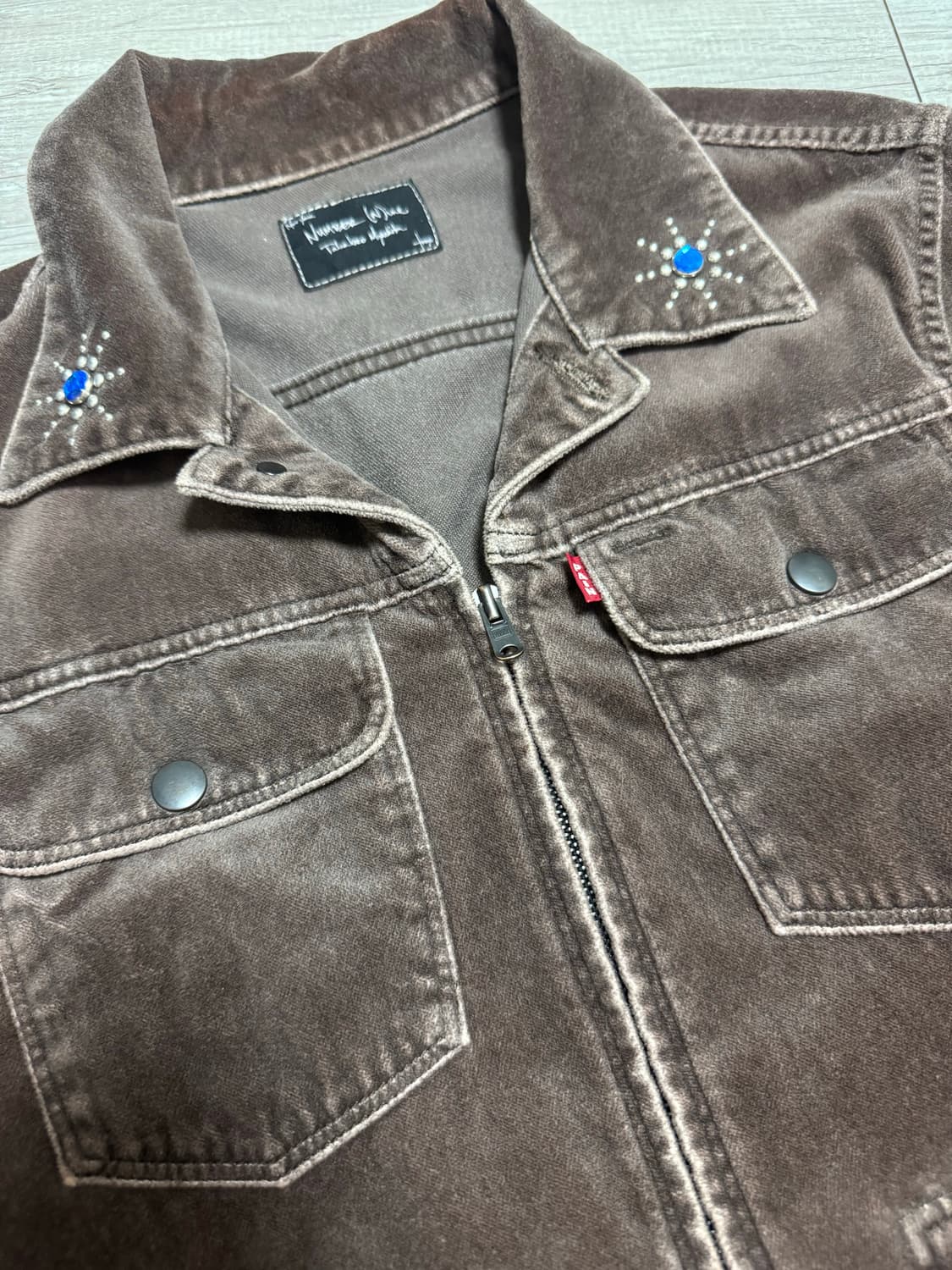 넘버나인 / 03aw 잼스톤 스터드 비즈 트러커 자켓 / 2 상품이미지10