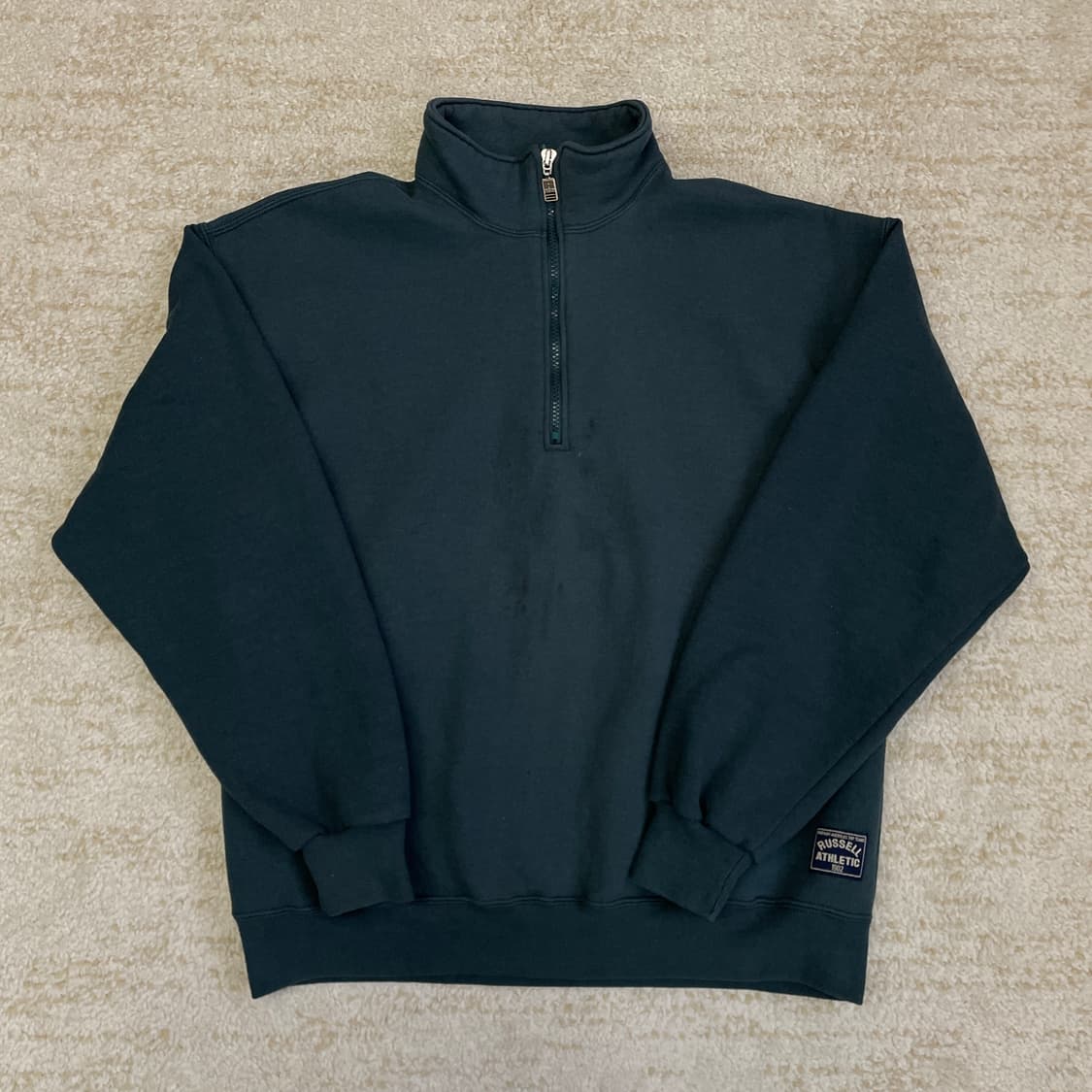 L] 90s Russell 러셀 made USA 하프 집업 코튼 스웻셔츠 상품이미지1