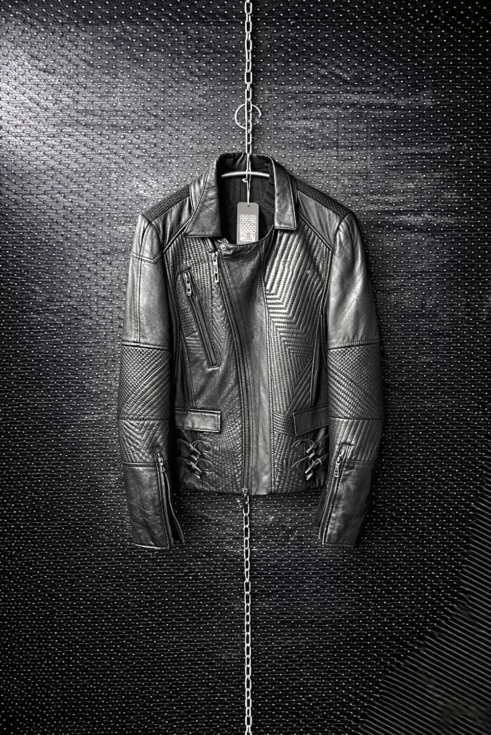 레더 니트 믹스 자켓 상품이미지1