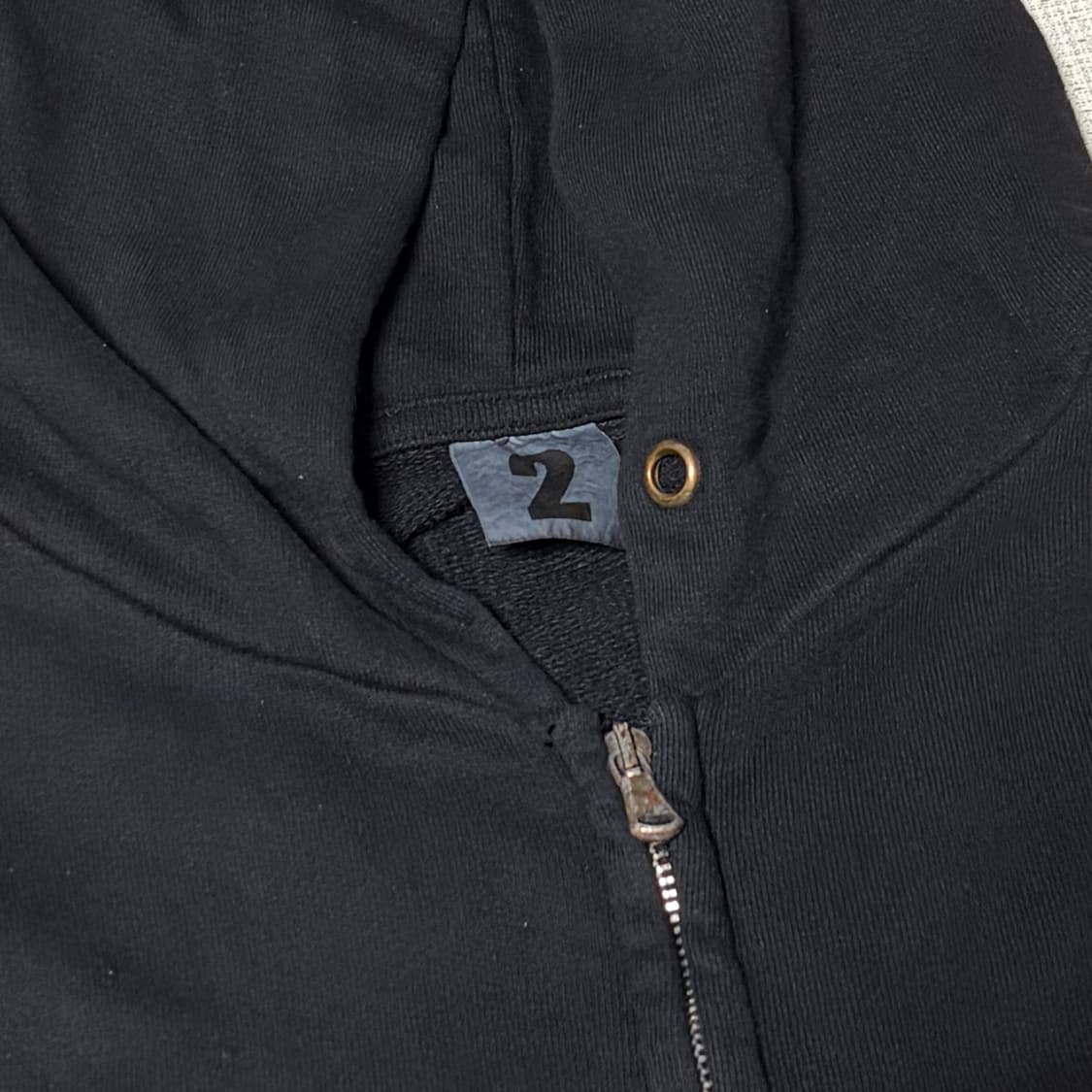 도넛리벤지 무지 후드집업 블랙 2사이즈 상품이미지2