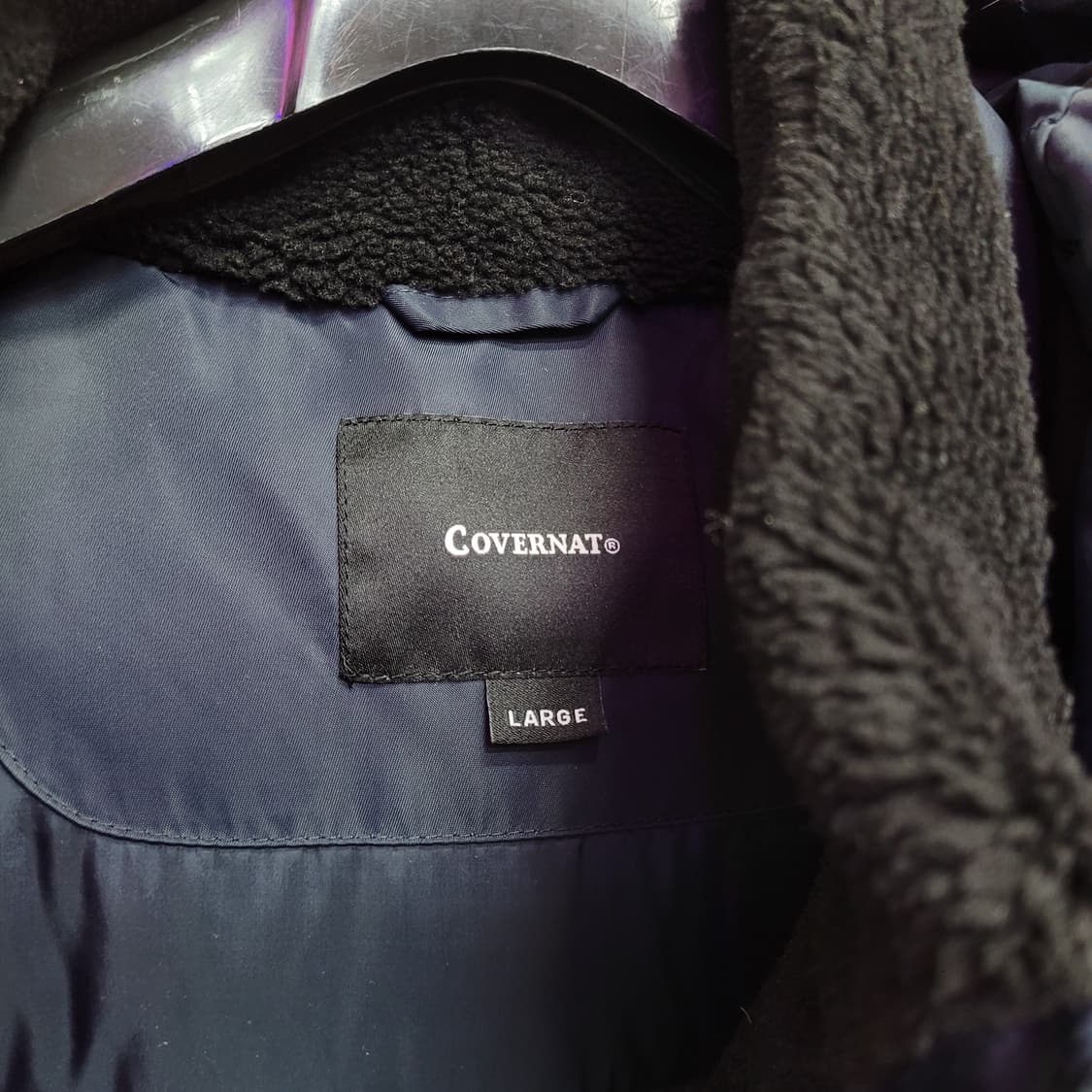 Covernat 커버낫 네이비 후드 퍼 오리털 패딩 상품이미지6