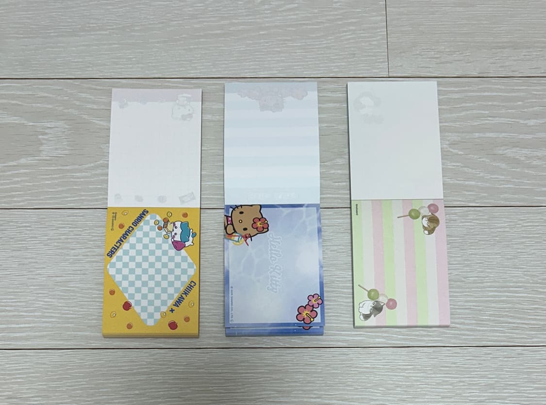 키티 하치와레 / 태닝키티 블루 / 모프샌드 당고 메모지 세트 상품이미지3