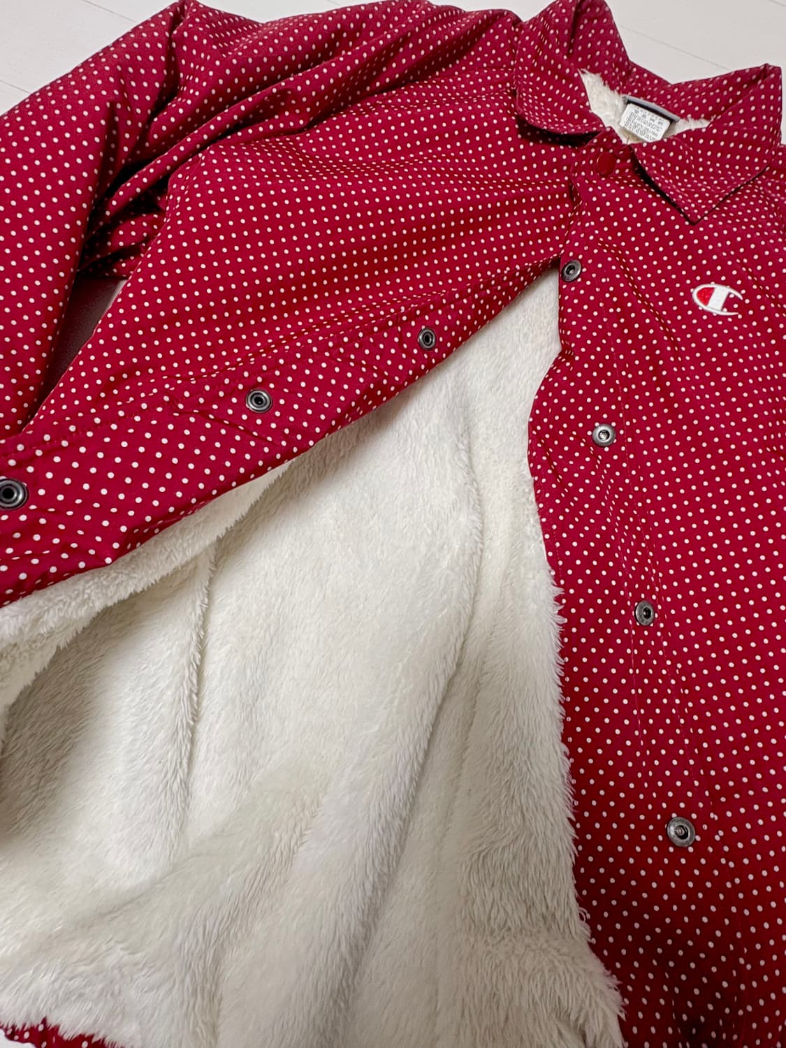 챔피언 빈티지 도트 레드자켓 상품이미지2