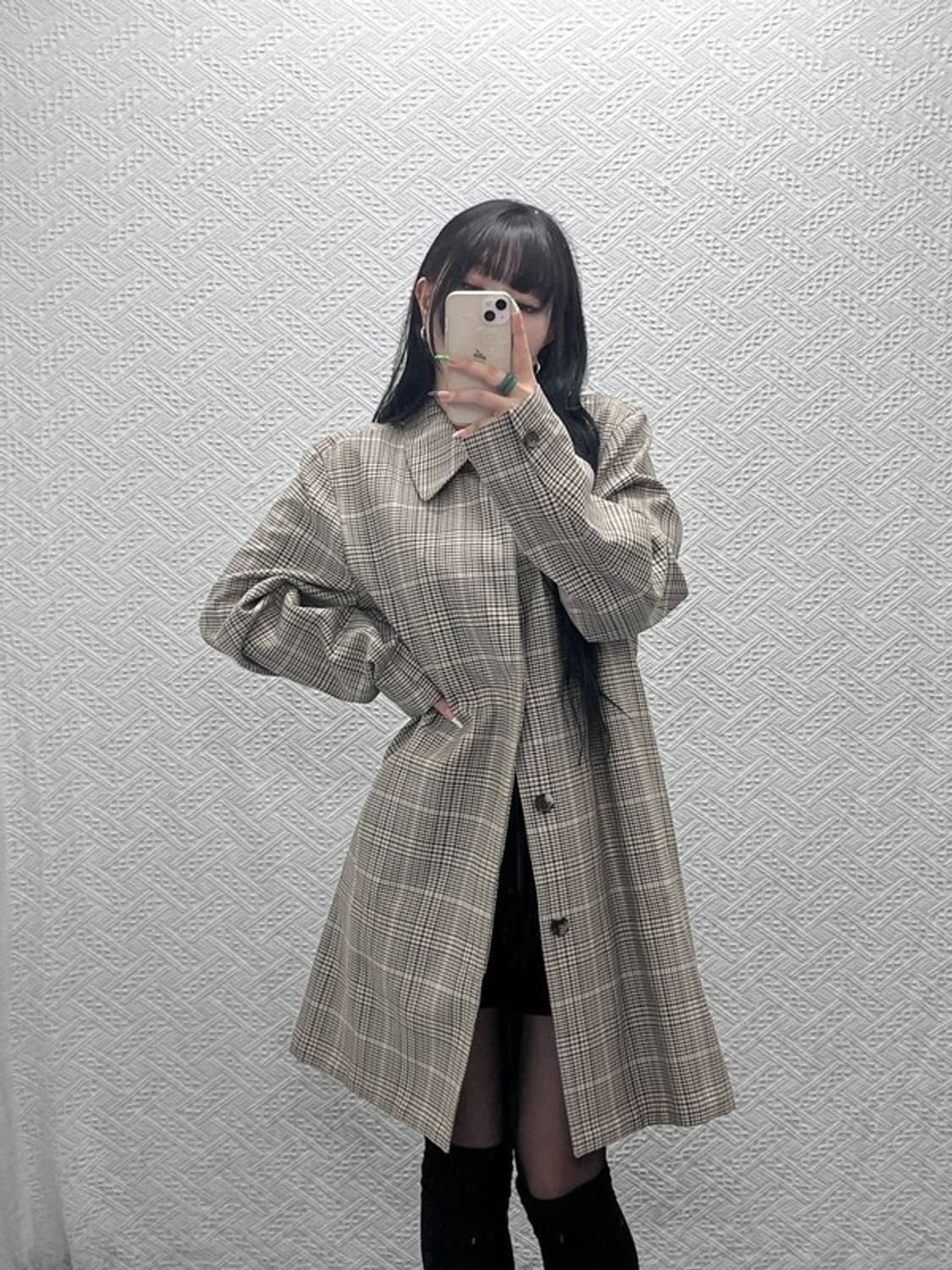 아페쎄 APC 아이유 모던시크 캐주얼 체크 맥코트 L C08964 상품이미지1