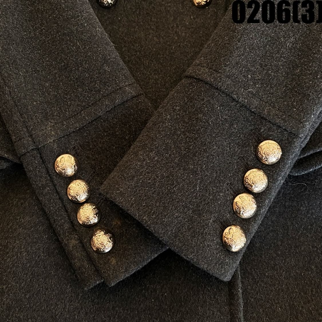 [88-98-165] 지컷 여성 금장단추 모직 더블 코트 0206(3) 상품이미지3