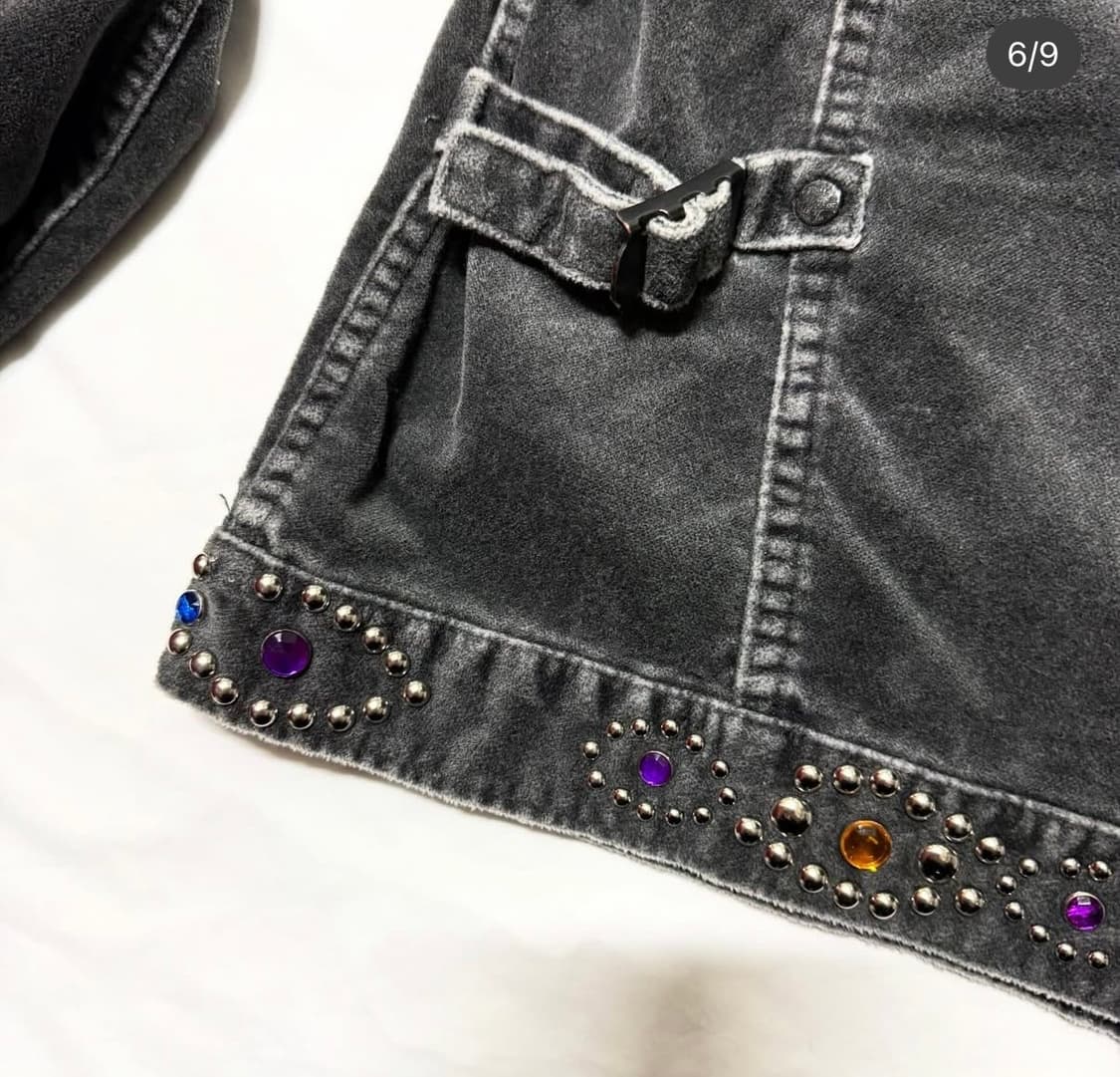 넘버나인 - 03AW 젬스톤 스터드 벨루어 자켓 상품이미지6