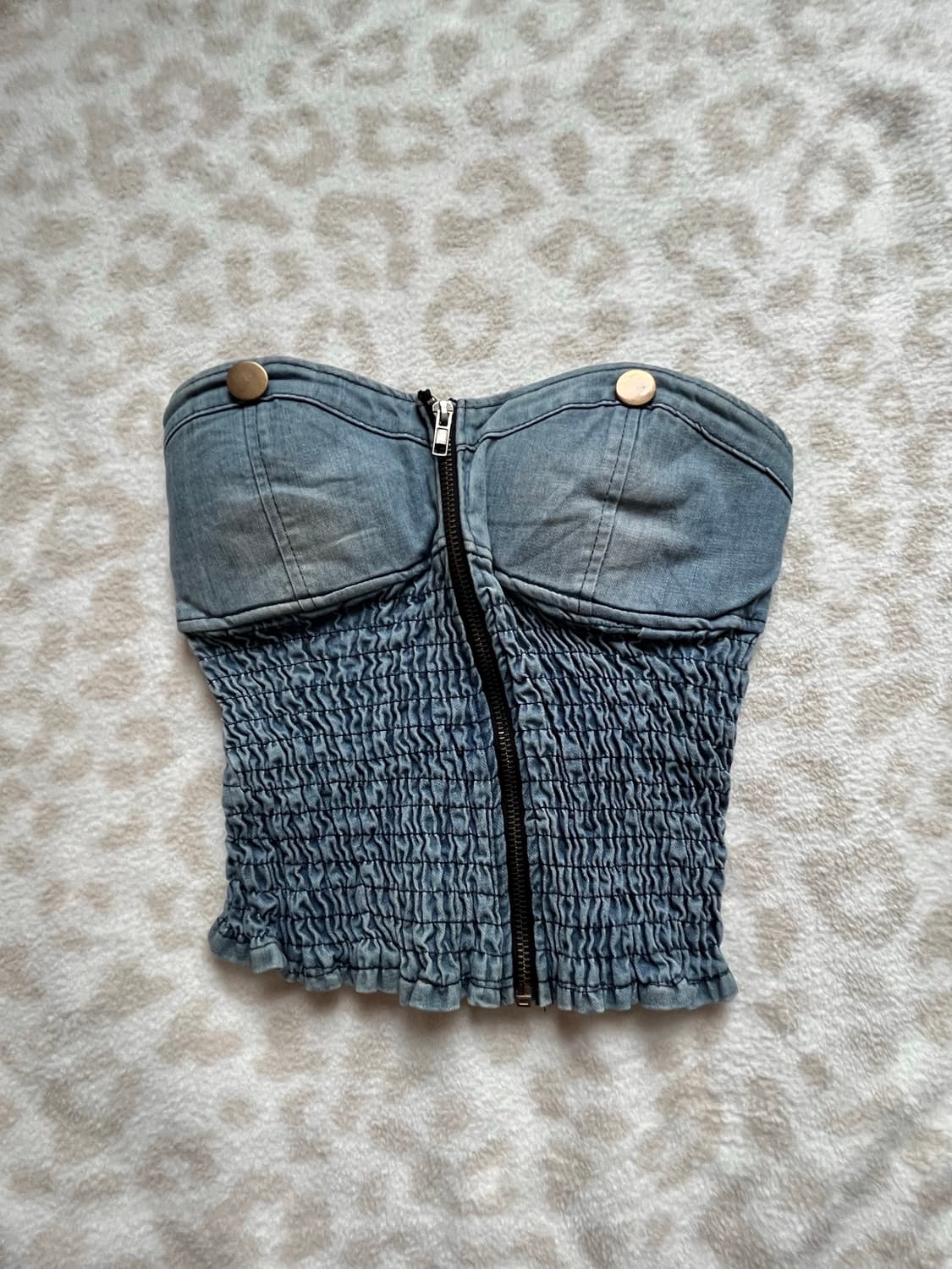 Denim banding tube top 상품이미지1