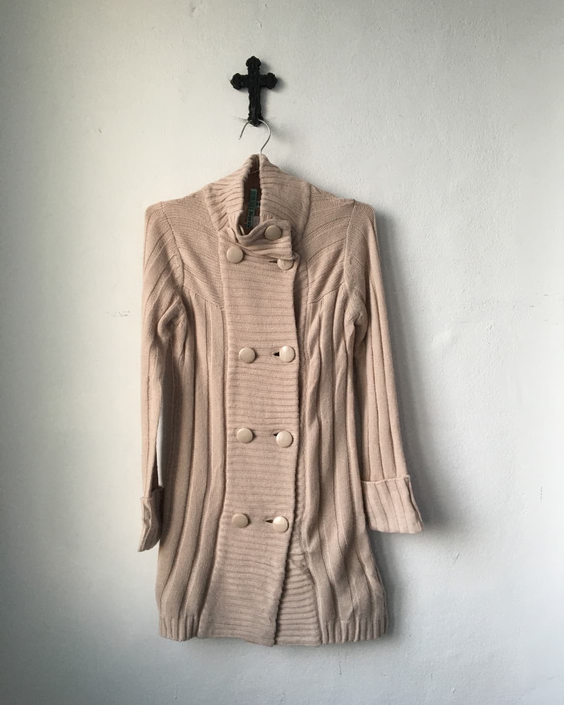 Double button high neck knit cardigan 상품이미지2