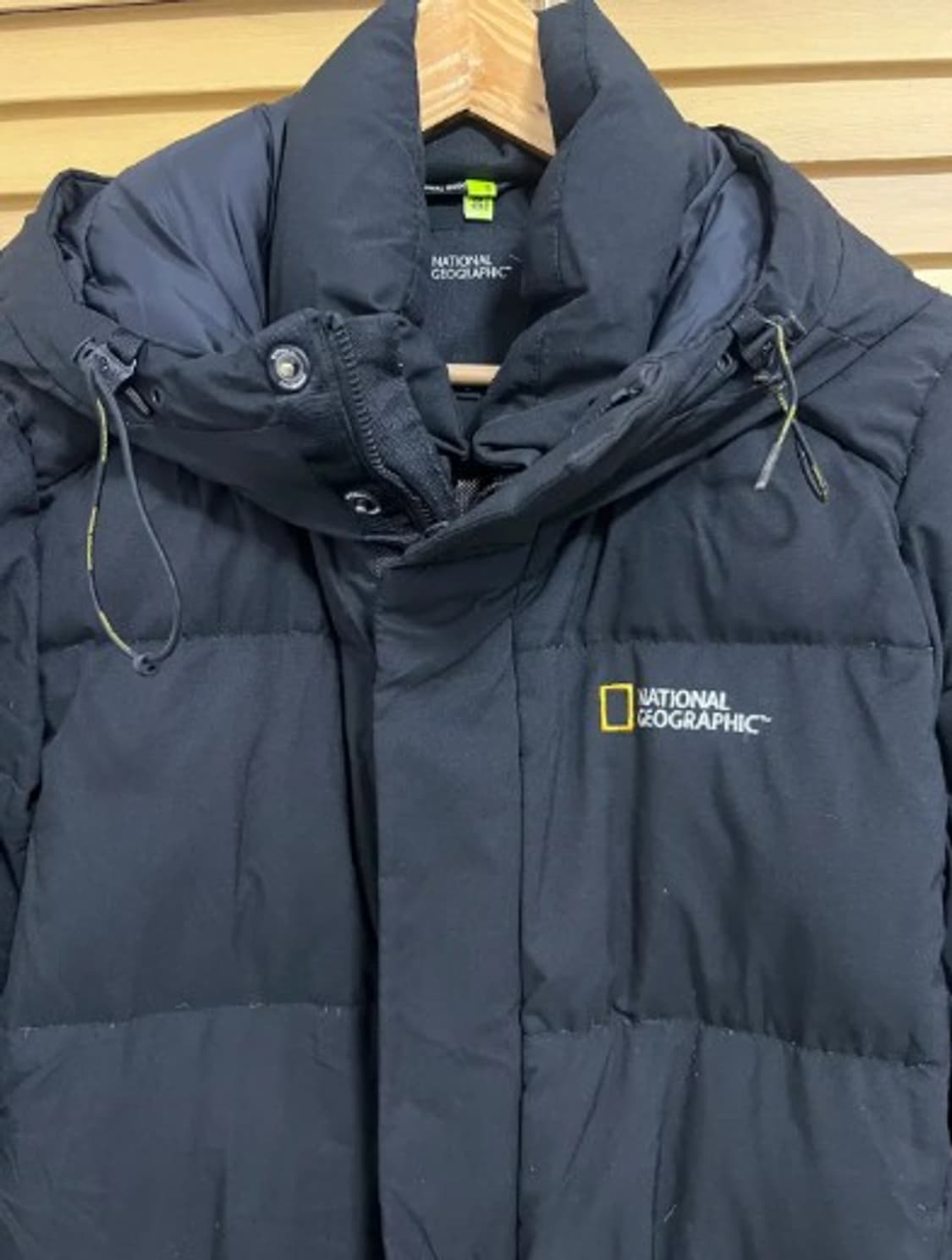 내셔널지오그래픽 남여공용 블랙 덕다운패딩점퍼 후드롱패딩점퍼 90(S) 상품이미지1