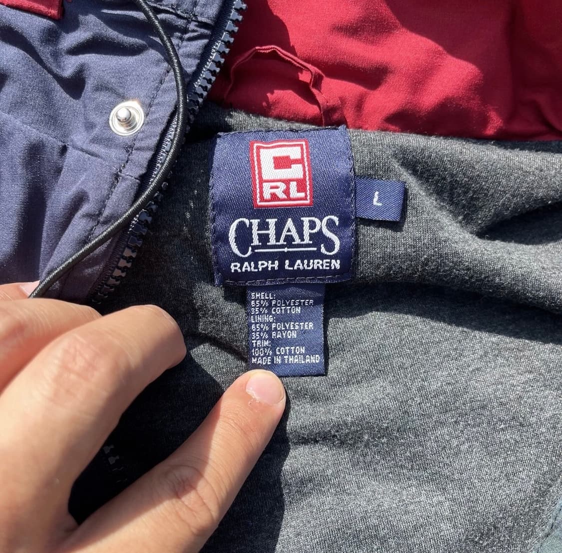 폴로 CRL 챕스 랄프로렌 로고 올드스쿨 바람막이 네이비 상품이미지6