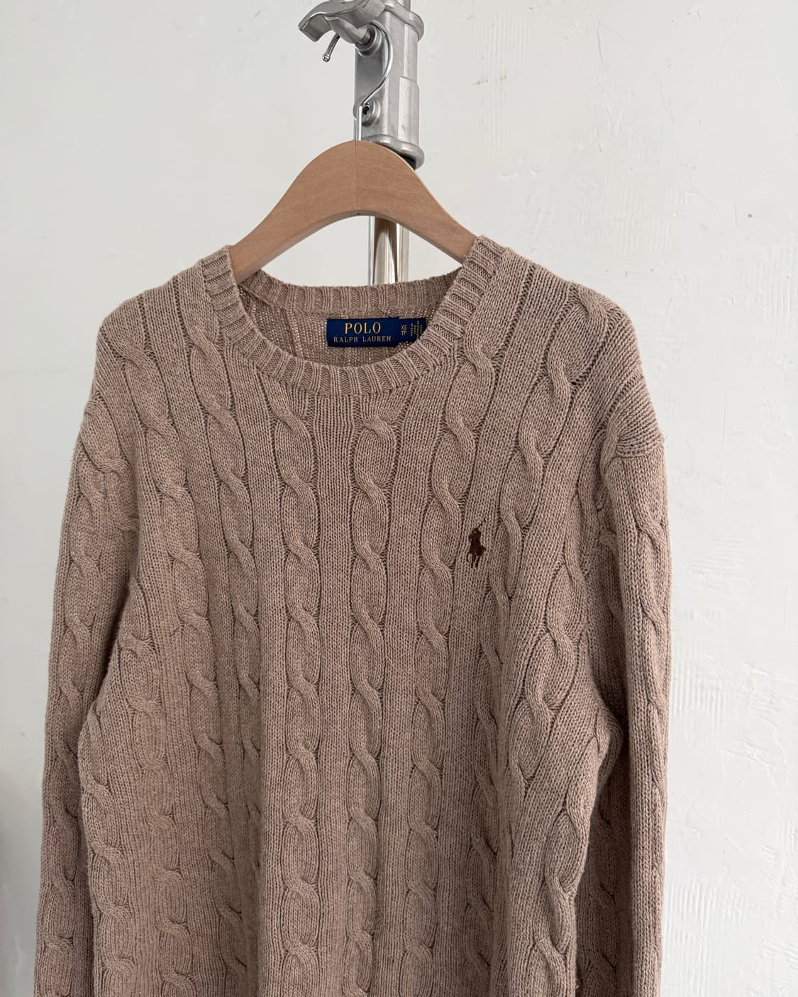 Polo 폴로 랄프로렌 신형 딥베이지컬러 코튼 케이블 니트 상품이미지1