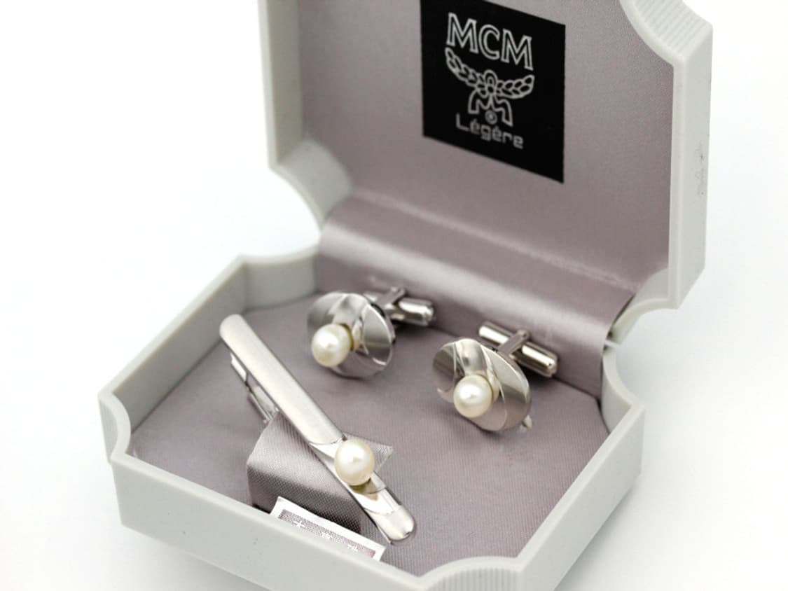 엠씨엠 A+등급 5.5cm 천연진주 남자 명품 넥타이핀 커프스 세트 상품이미지1